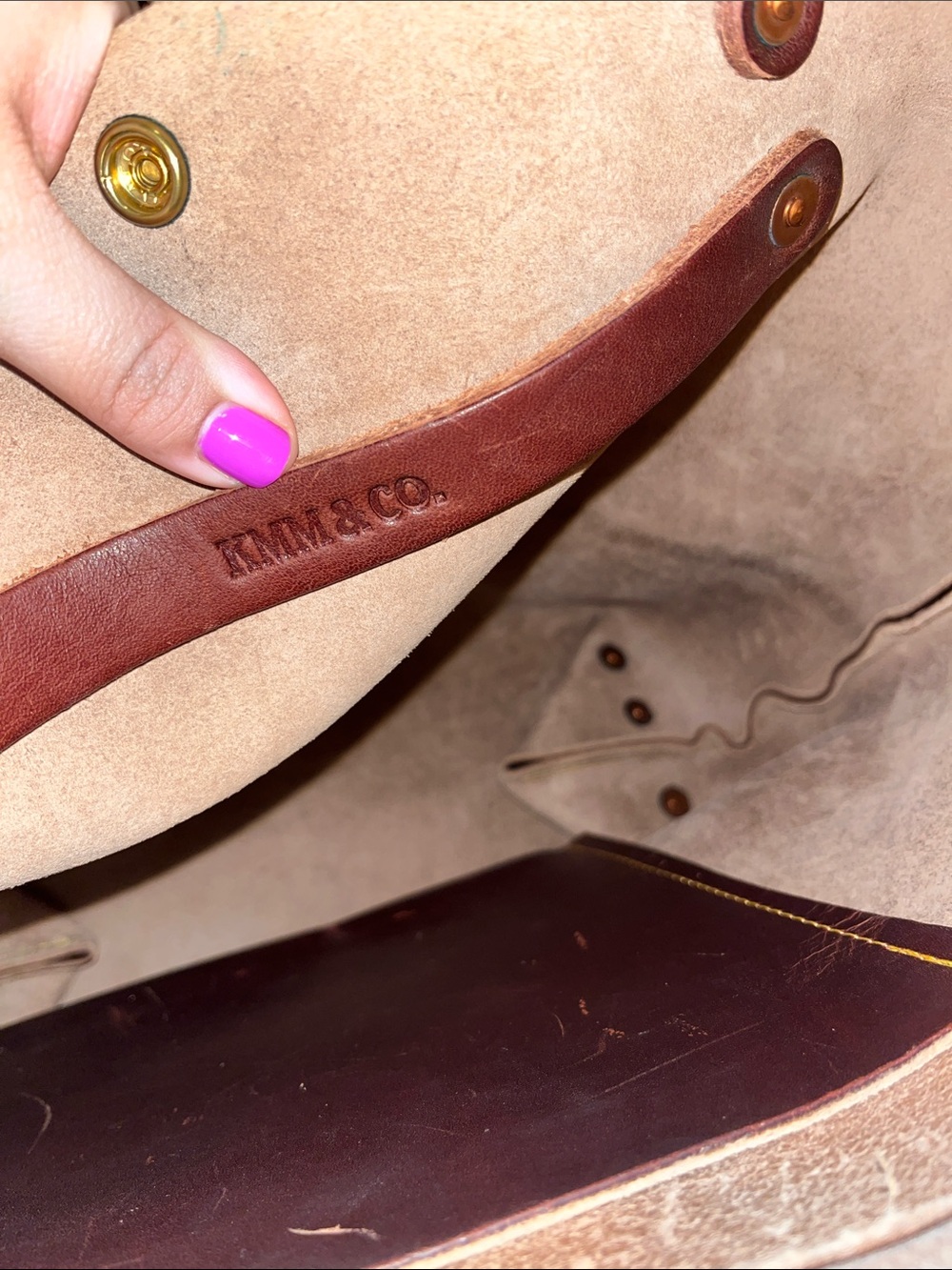 Autumn harvest Brown Leather Tote Bag from KMM and co - Picture 6 of 17